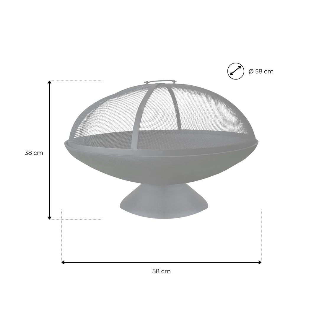 Feuerschale Gusseisen mit Funkenschutzhaube Ø58cm für Terrasse - Bild 7