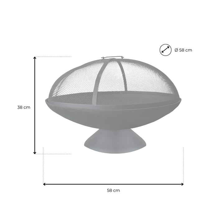 Feuerschale Gusseisen mit Funkenschutzhaube Ø58cm für Terrasse - Bild 7
