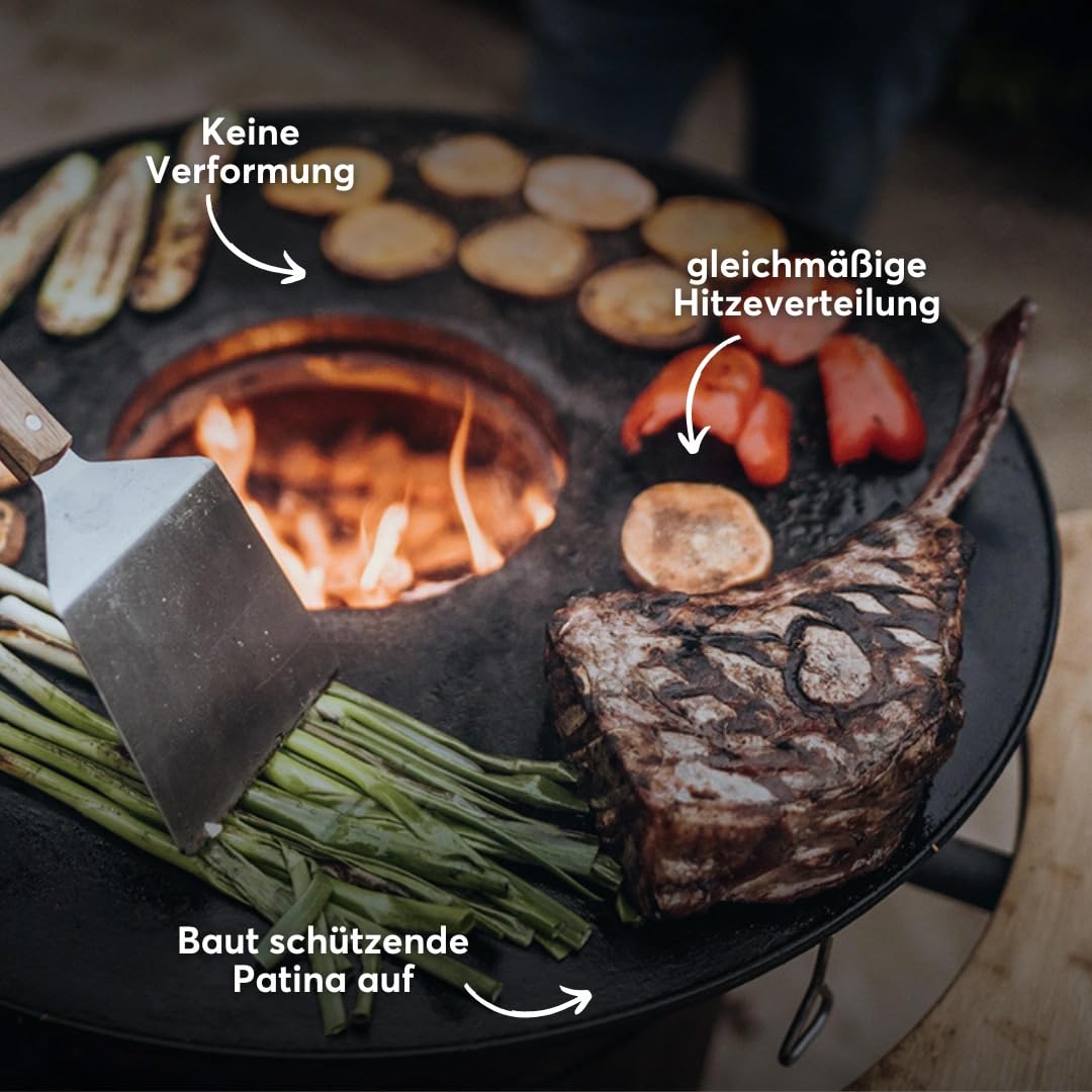 Feuerplatte Gusseisen Ø 60 cm für Kugelgrill Plancha - Bild 7