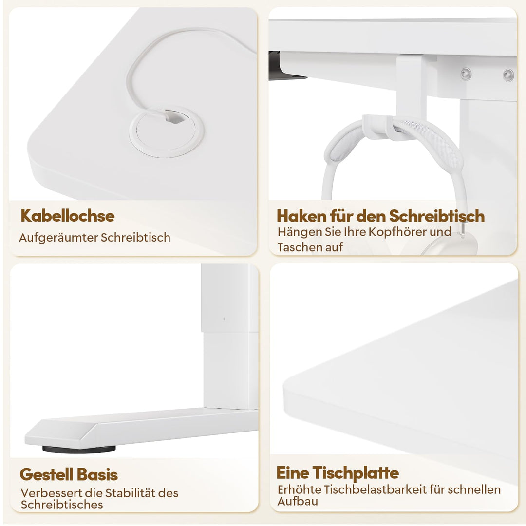 Höhenverstellbarer Schreibtisch elektrisch 110x53 cm mit Memory-Funktion - Bild 8