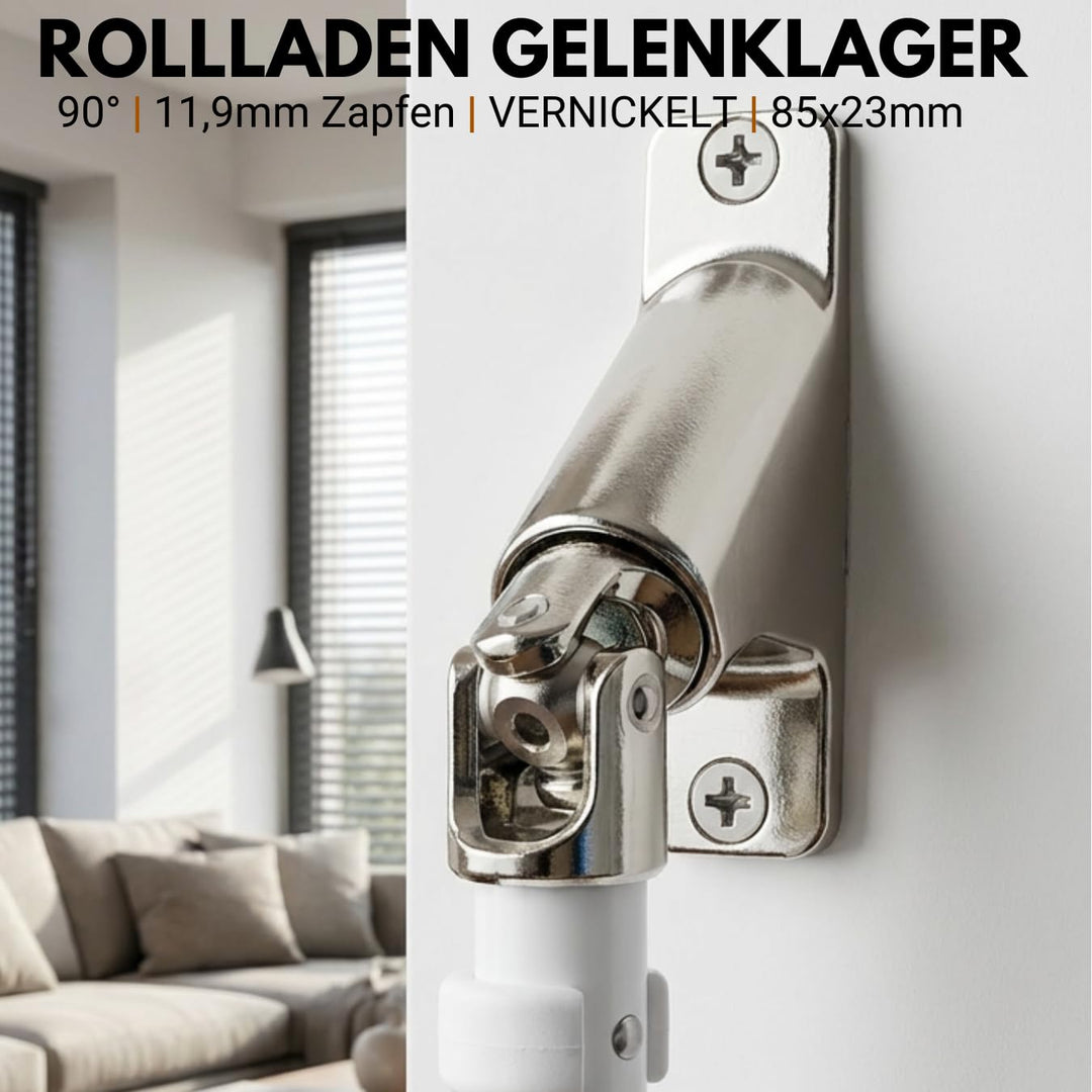 Gelenklager 90° Rolladen Zinkdruckguss 23x85mm Vierkant 6mm - Bild 5