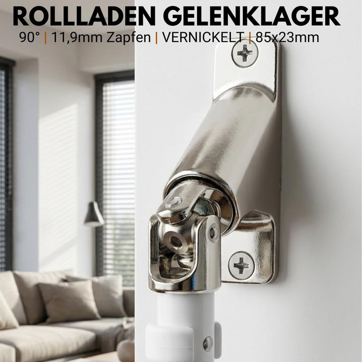 Gelenklager 90° Rolladen Zinkdruckguss 23x85mm Vierkant 6mm - Bild 5