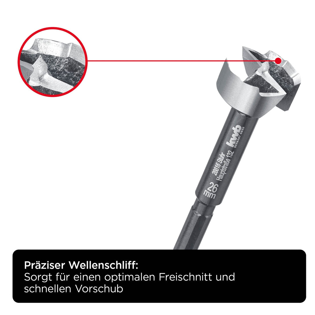 Forstnerbohrer 50 mm Spezialstahl mit Wellenschliff für Holz - Bild 4