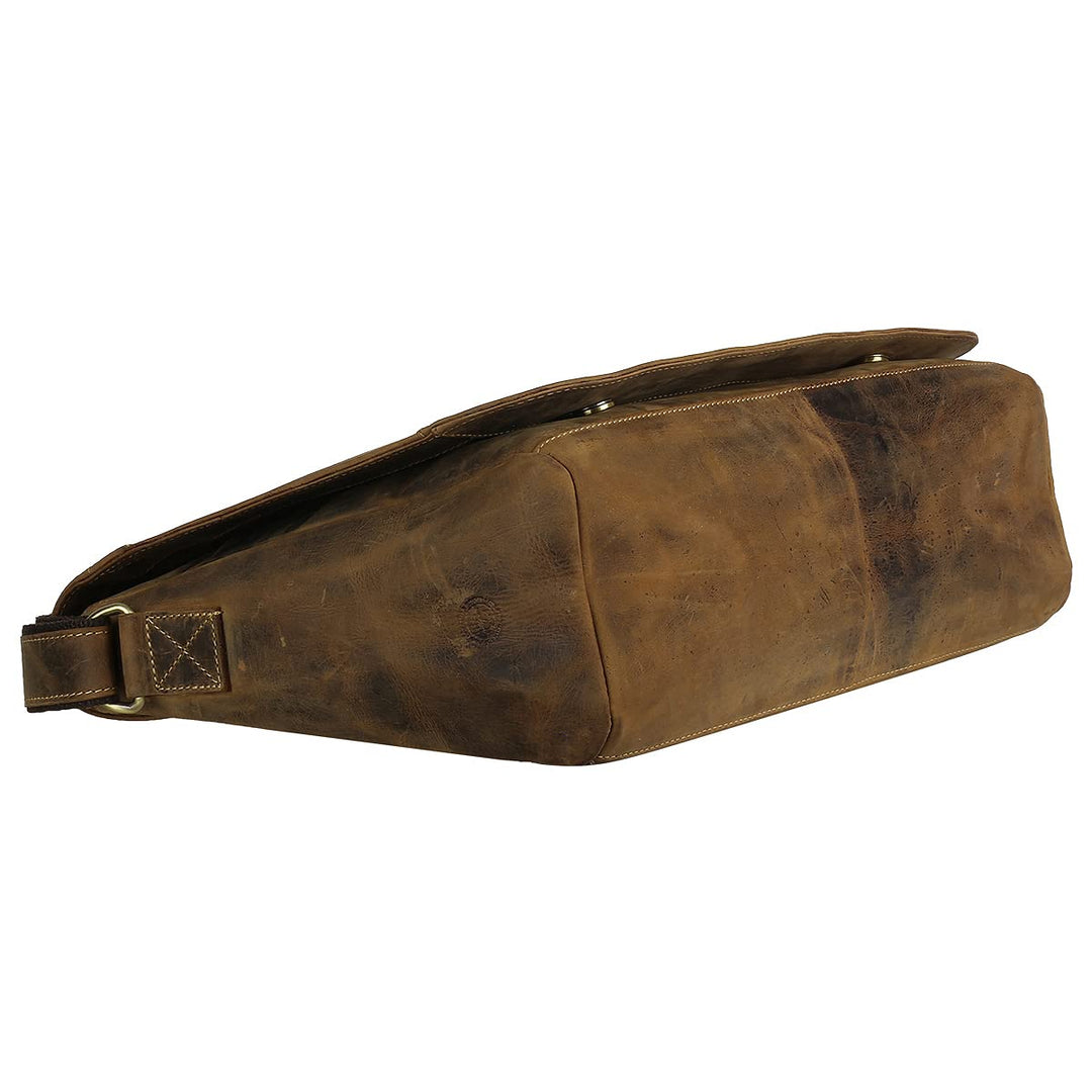 Umhängetasche Leder XL Rindsleder braun DIN A4 38x29x15cm - Bild 5
