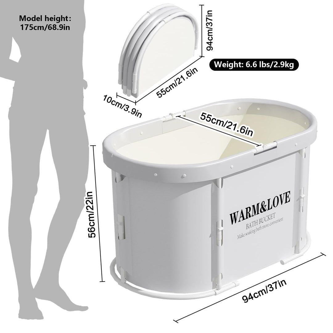 Faltbare Badewanne für Dusche Oval 94x55x56 cm mit Isolierung - Bild 7