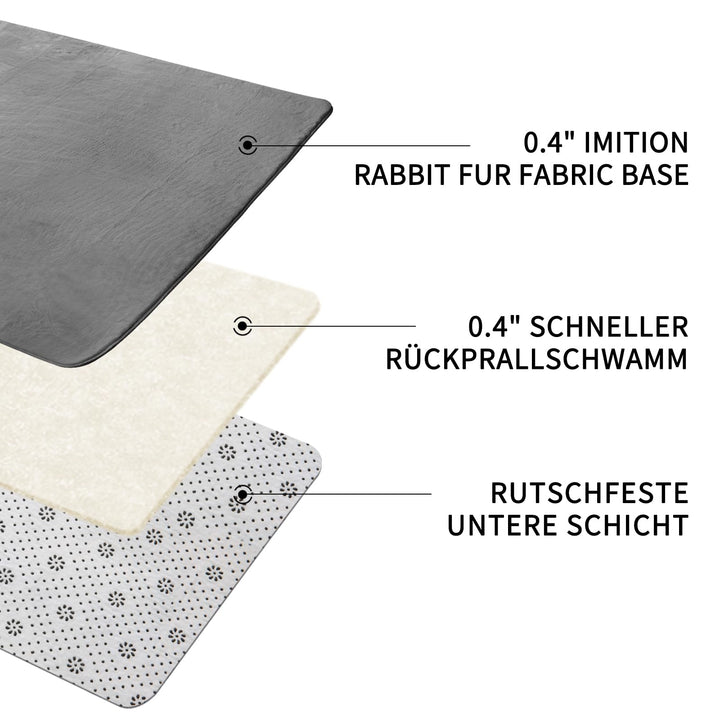 Kunstfell Teppich Kurzflor Dunkelgrau 160x230 cm Wohnzimmer - Bild 4