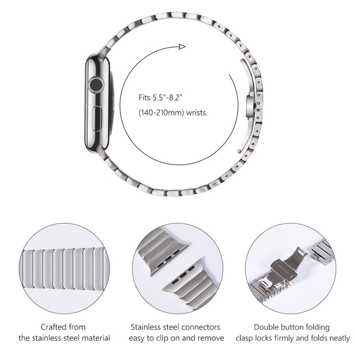 Edelstahl Gliederarmband für Apple Watch 49/46/45/44mm Titan - Bild 4