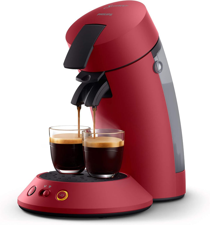 Kaffeepadmaschine mit Stärkewahl und Crema-System, Rot