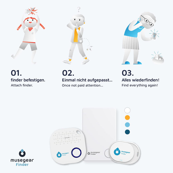 Schlüsselfinder Bluetooth 3er Pack Hellblau iOS &amp; Android - Bild 6