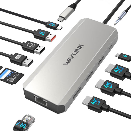 Dockingstation 12-in-1 DisplayPort USB-C 10 Gbit/s 4K144Hz