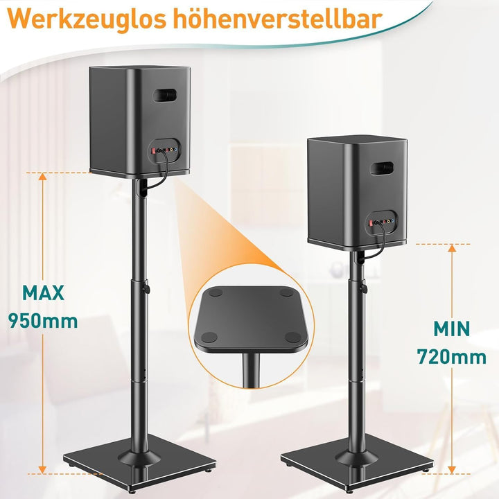 Lautsprecherständer höhenverstellbar 72–95 cm Stahl bis 10 kg - Bild 3