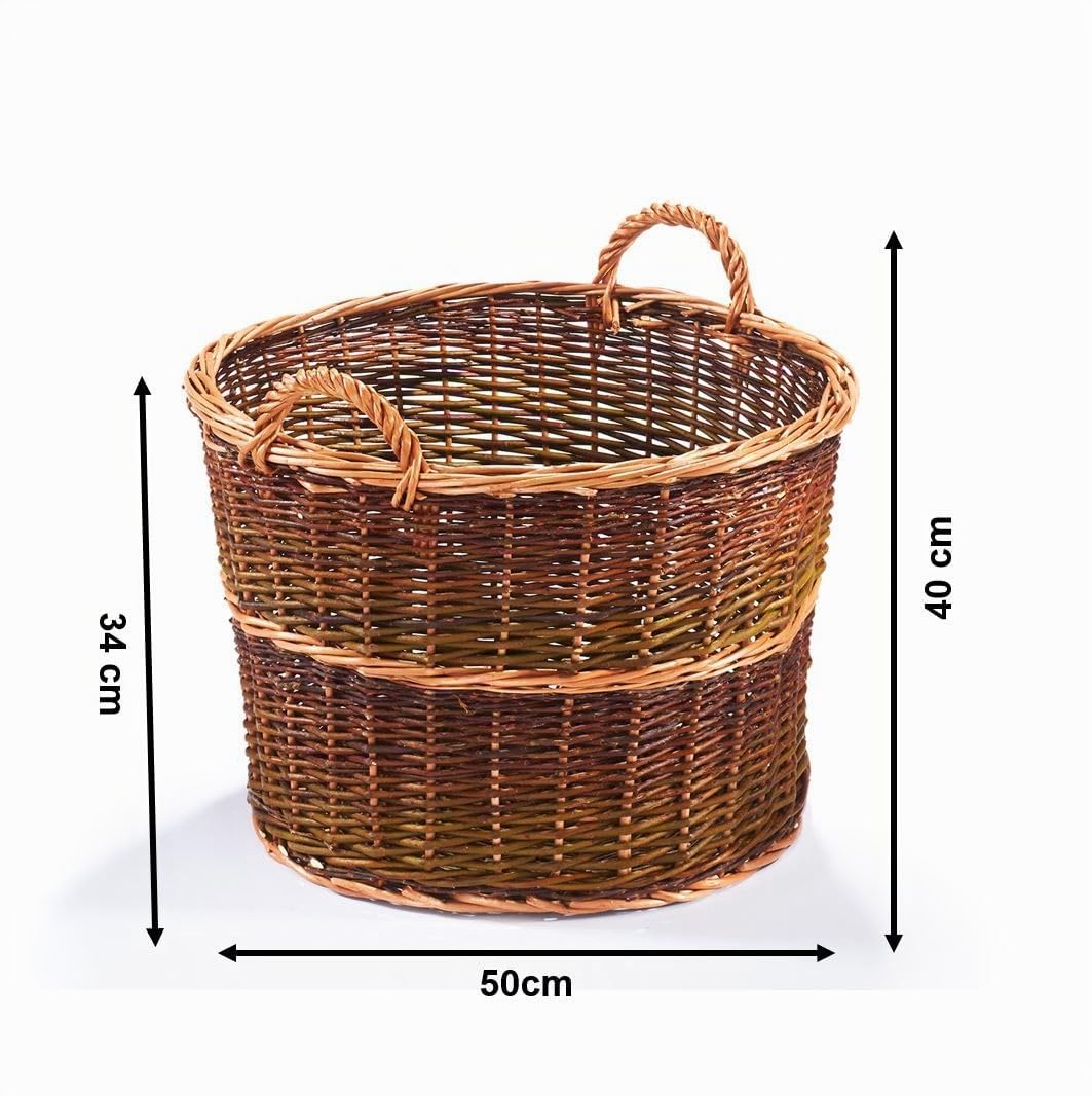 Erntekorb Weide rund mit 2 Griffen, Ø 50 cm, handgeflochten - Bild 5