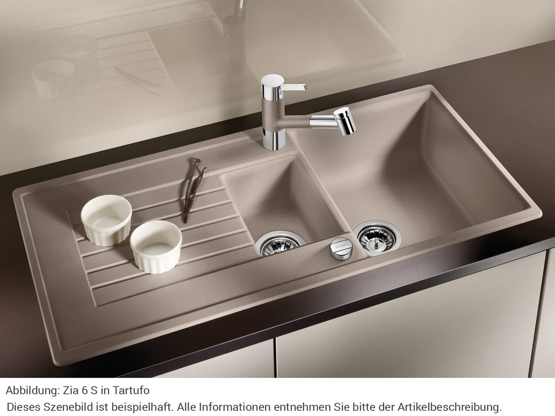 Granitspüle Einbau SILGRANIT Anthrazit 6 S mit Zusatzbecken - Bild 4