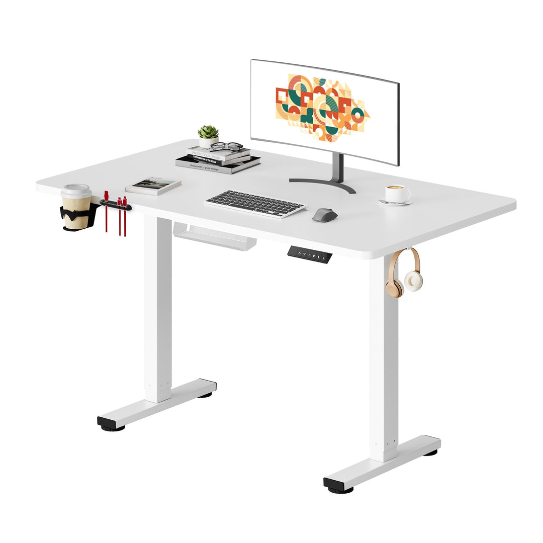 Höhenverstellbarer Schreibtisch elektrisch 110x54 cm mit Zubehör