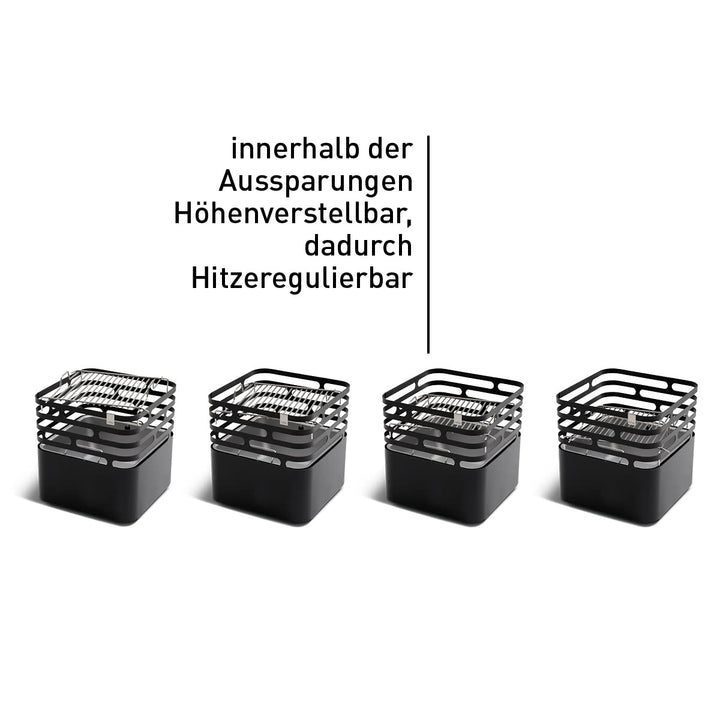 Grillrost Edelstahl höhenverstellbar für CUBE Feuerkorb eckig - Bild 3