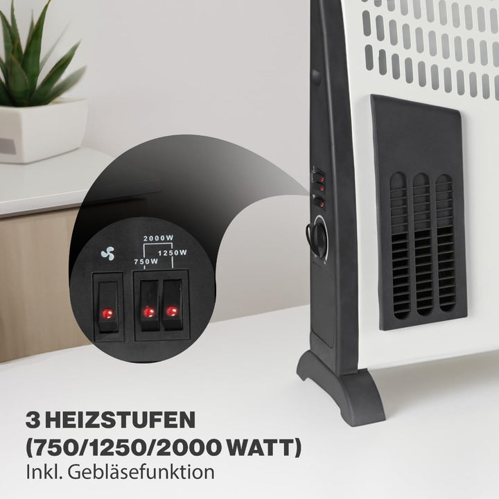 Konvektor Heizung 2000W mit Thermostat für Räume bis 40m² - Bild 3