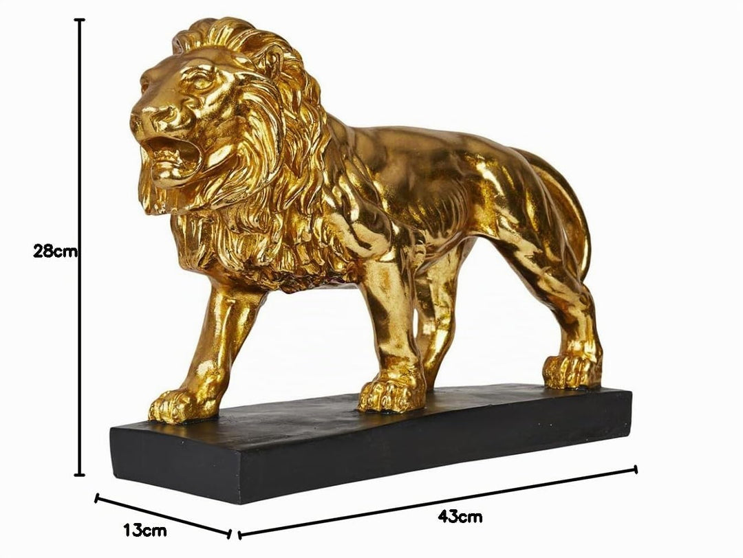 Löwen Skulptur Kunststein gold 47x35x13 cm für Innen und Aussen - Bild 8