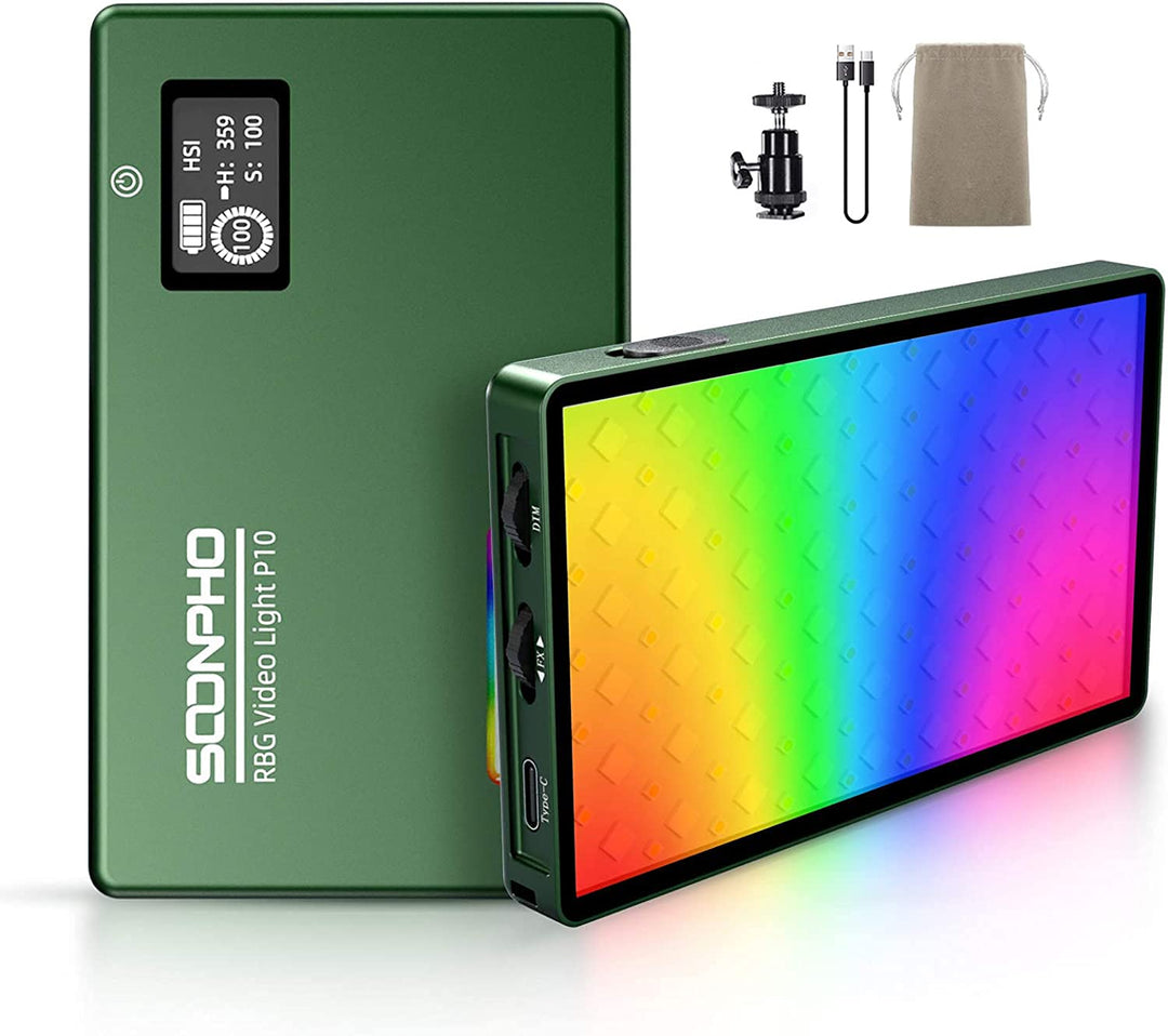 LED Videoleuchte RGB Aluminium 2500K-8500K dimmbar mit Akku