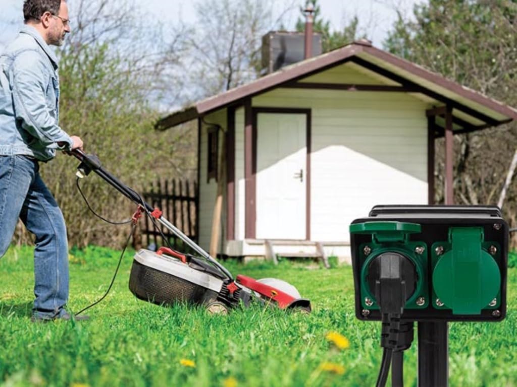 Gartensteckdose Erdspieß 2-fach mit Timer und Klappdeckeln IP44 - Bild 6