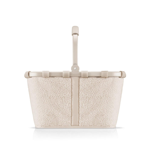 Einkaufskorb Teddystoff 22 l mit Aluminiumrahmen, Sand/Beige