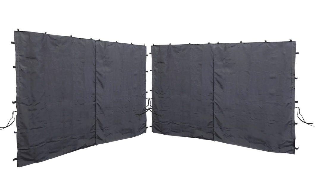 Pavillon Seitenwand 3x3m Anthrazit Polyester mit Reissverschluss 2er-Set