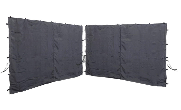 Pavillon Seitenwand 3x3m Anthrazit Polyester mit Reissverschluss 2er-Set