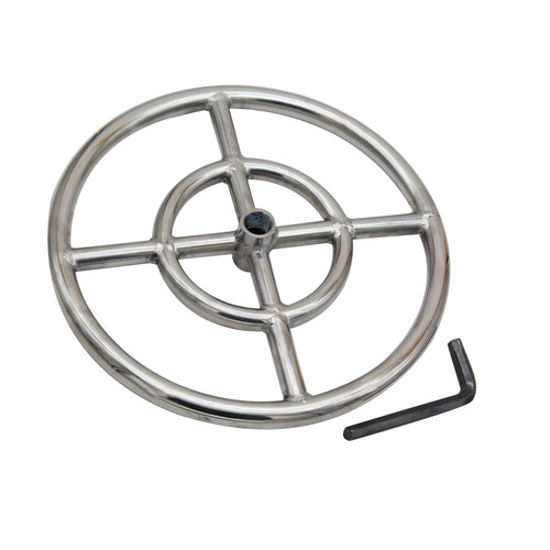 Ringbrenner Edelstahl 304 für Feuerstelle Propan/Erdgas 92.000 BTU