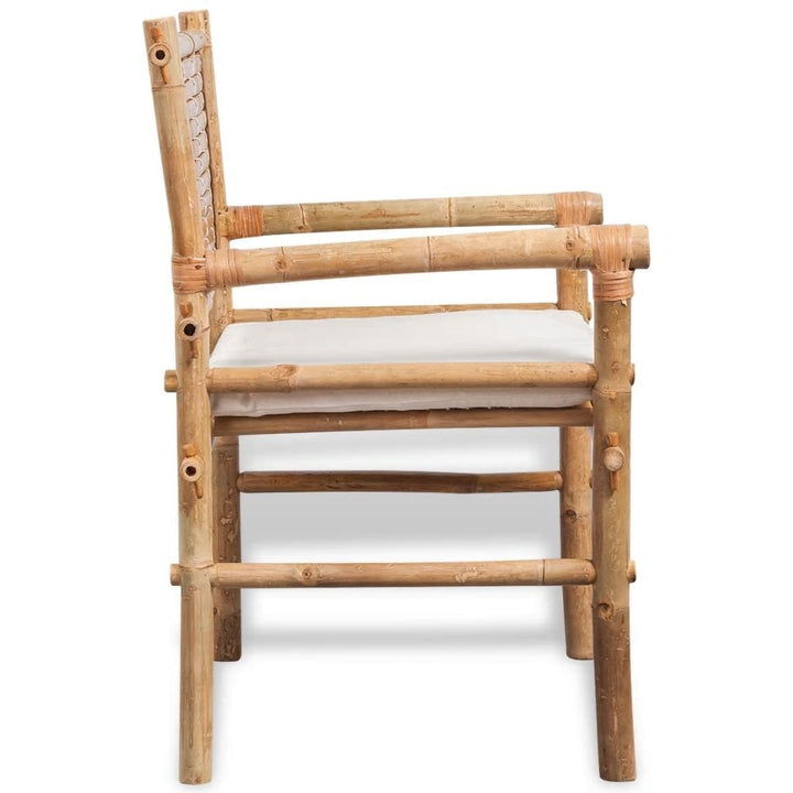 Bistro-Set Bambus 3-teilig mit Sitzkissen für Balkon &amp; Terrasse - Bild 8