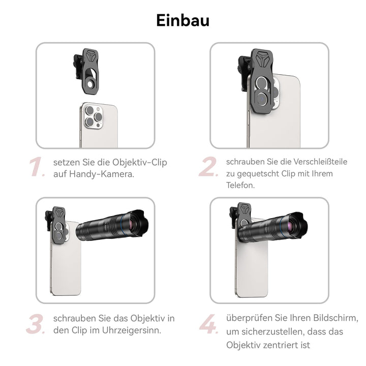 Smartphone Teleobjektiv 28x mit Clip für iPhone Android Monokular - Bild 7