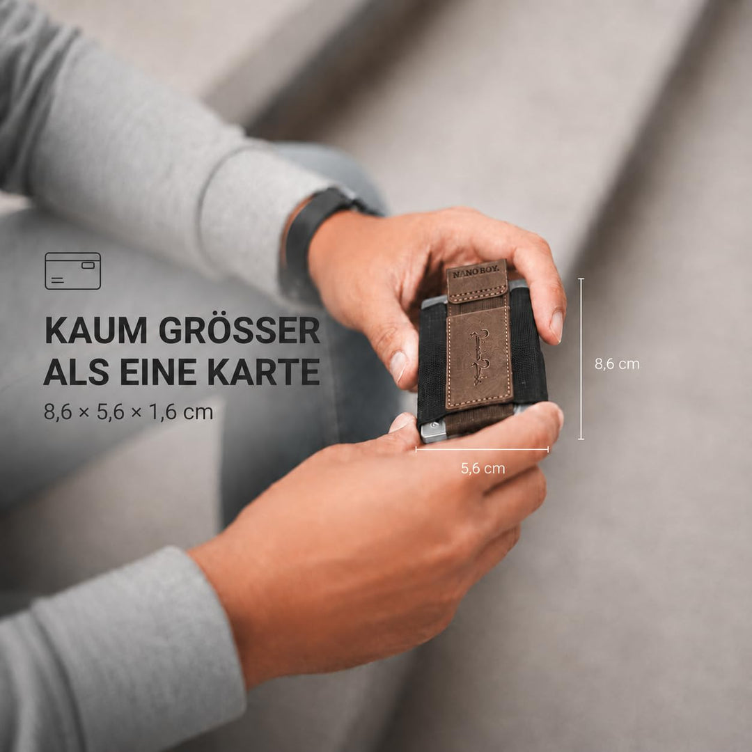 Slim Wallet Leder mit Münzfach für bis zu 13 Karten, braun - Bild 3