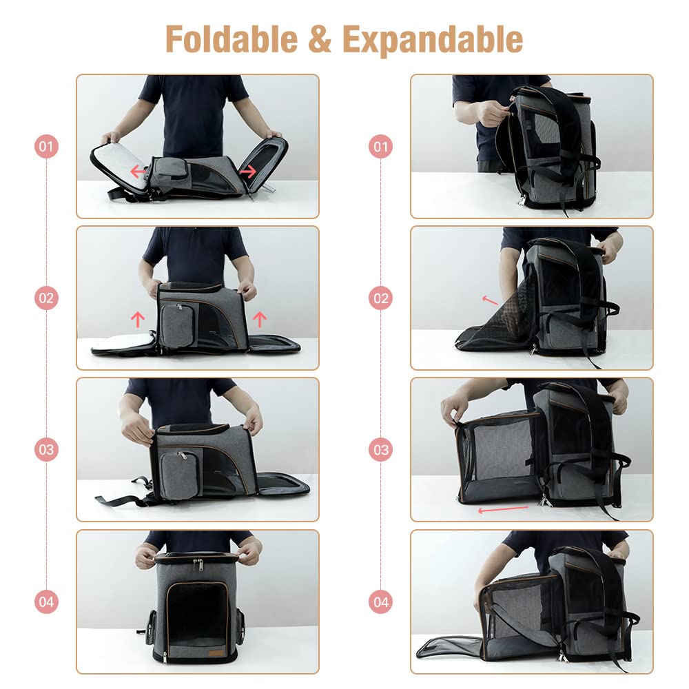 Haustier-Rucksack XL erweiterbar für Katzen &amp; Hunde bis 10 kg - Bild 6
