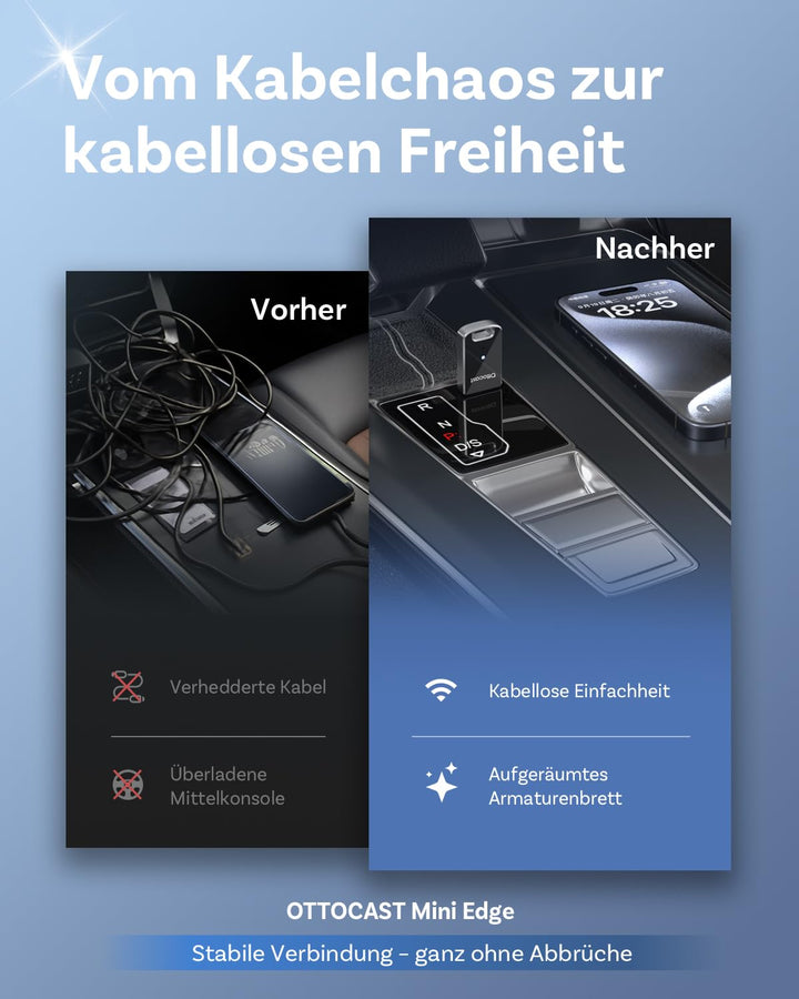 Kabelloser CarPlay &amp; Android Auto Adapter 2-in-1 USB-A/C - Bild 5