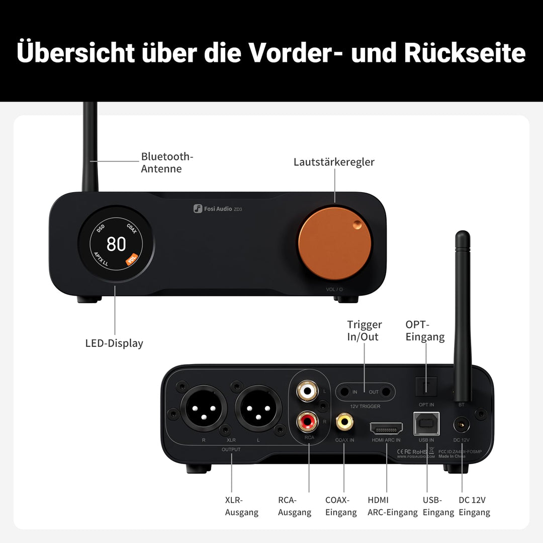 Desktop DAC Vorverstärker vollbalanciert ES9039Q2M HDMI ARC XLR - Bild 9
