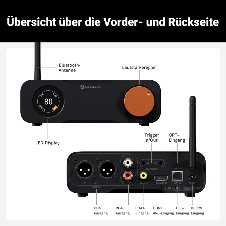 Desktop DAC Vorverstärker vollbalanciert ES9039Q2M HDMI ARC XLR - Bild 9