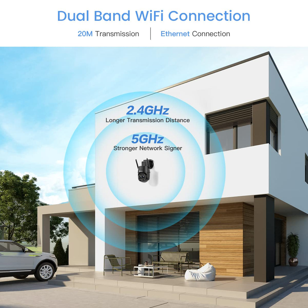 Überwachungskamera Aussen 4MP 2.5K Dual-Objektiv 6x Hybrid-Zoom WLAN - Bild 3