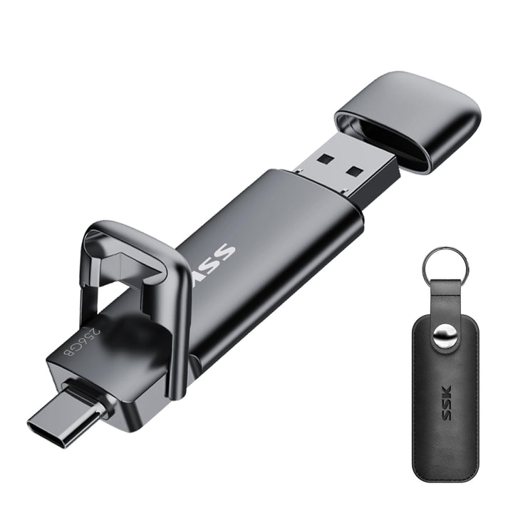 Externe SSD 256GB Dual USB-C + USB-A USB 3.2 Gen2 bis 550 MB/s