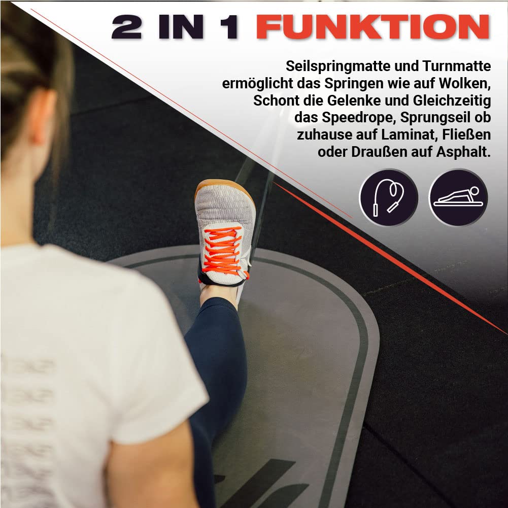 Sportmatte oval 139x62 cm TPE 8 mm für Seilspringen &amp; Yoga - Bild 6