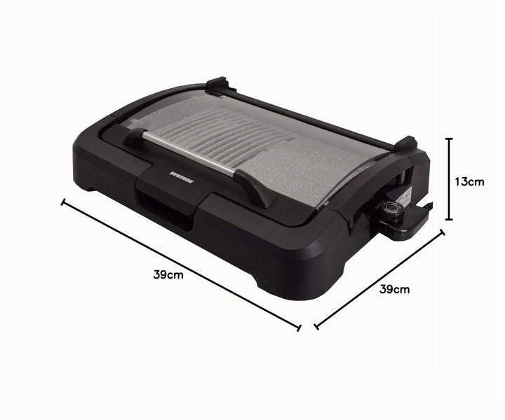 Elektro-Tischgrill Keramik-Grillplatte 39x29 cm mit Glasdeckel 2200W - Bild 10