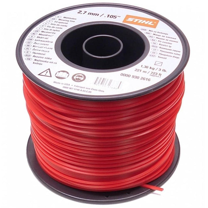 Freischneider Nylonfaden 2,7 mm 208 m Orange für Motorsensen