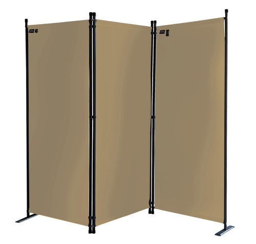 Paravent 3-teilig 170x165 cm Beige Stahl Innen & Aussen