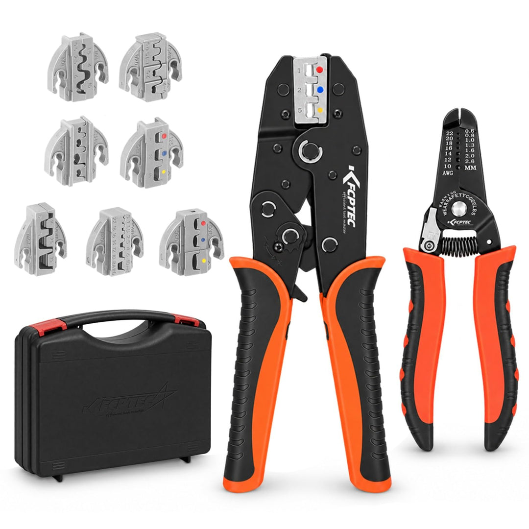 Crimpzangen-Set 9-teilig mit Wechselbacken 0,5–35 mm² Ratsche