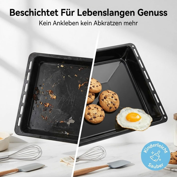 Backblech 2er Set emailliert 46,5x37x3 cm für Siemens Bosch Neff - Bild 5