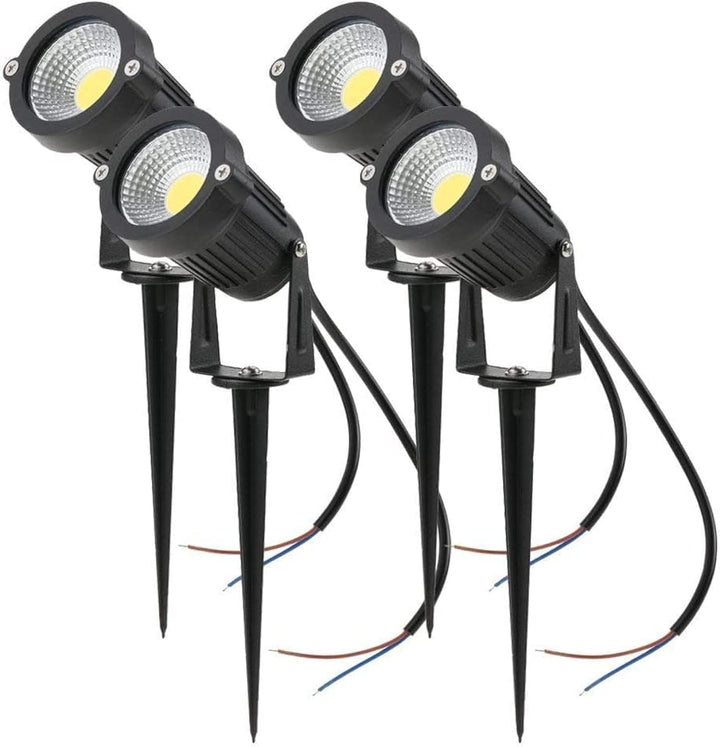 Gartenleuchte COB LED 5W mit Erdspieß 4er-Set IP65 für Aussen