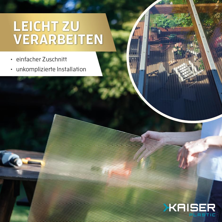 Gewächshausplatten Polycarbonat 6mm 12er Set 605x1210mm transparent - Bild 6