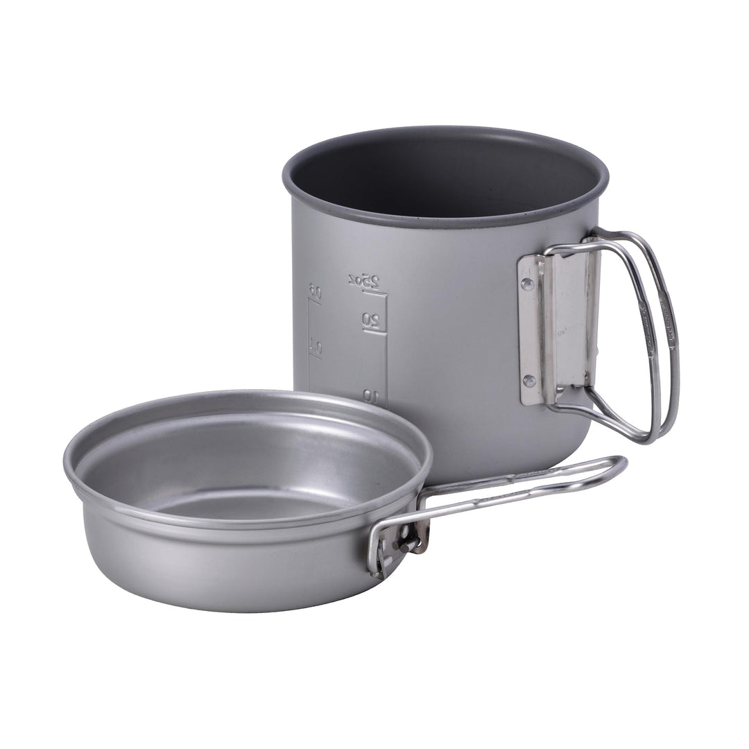 Camping Kochset Aluminium 900 ml mit Bratpfanne und Tasche