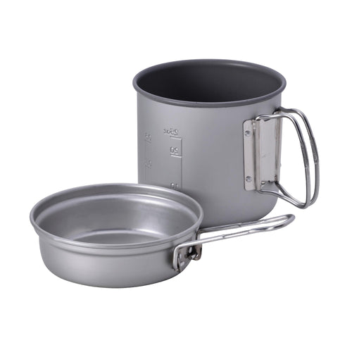 Camping Kochset Aluminium 900 ml mit Bratpfanne und Tasche