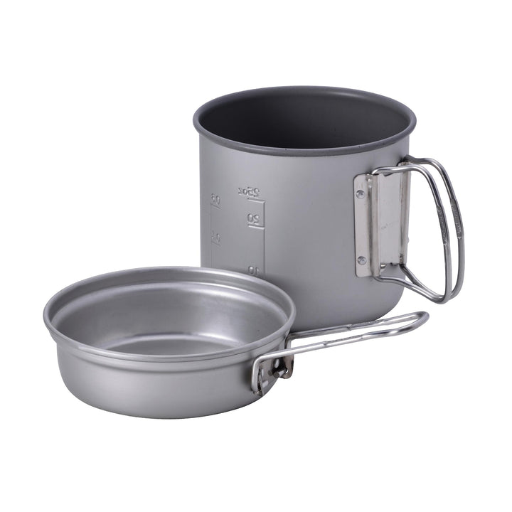 Camping Kochset Aluminium 900 ml mit Bratpfanne und Tasche