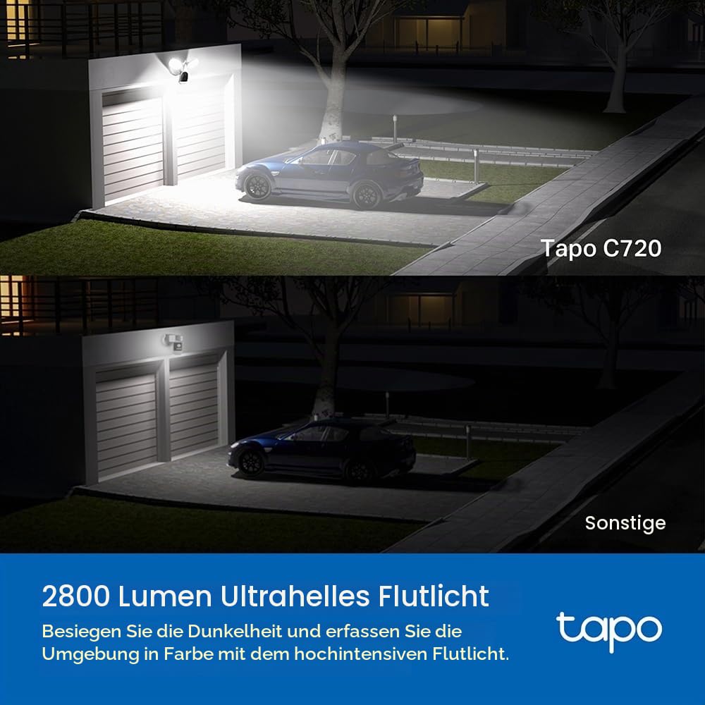 Flutlichtkamera Aussen 2K 4MP kabelgebunden 2800lm LED IP65 - Bild 3