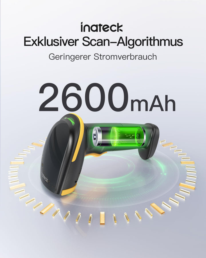 Barcode Scanner Kabellos 1D 2D QR Code Bluetooth 2.4G USB - Bild 3