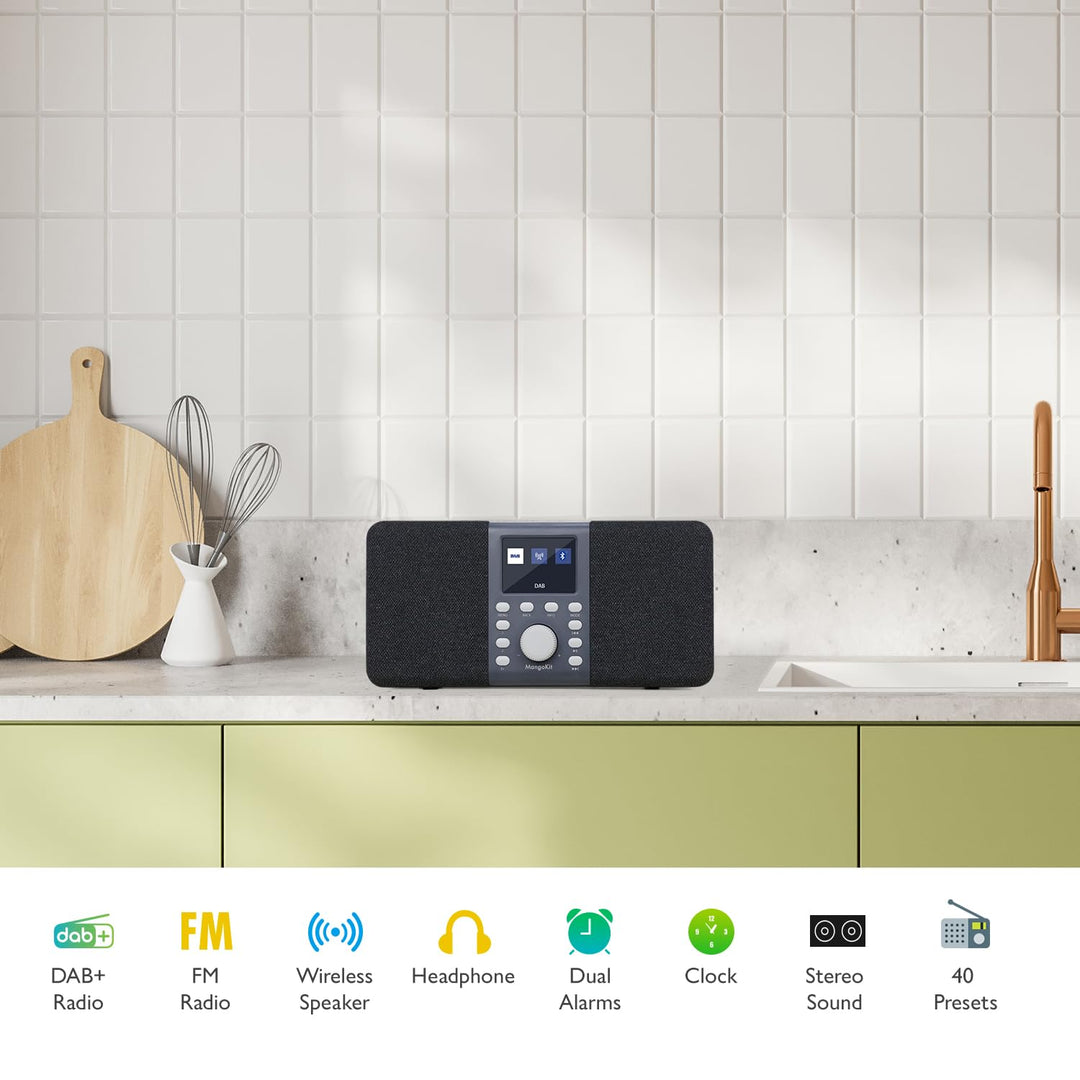 DAB+ Stereo Radio Bluetooth 2,4" Farbdisplay Wecker Sleep-Timer - Bild 2